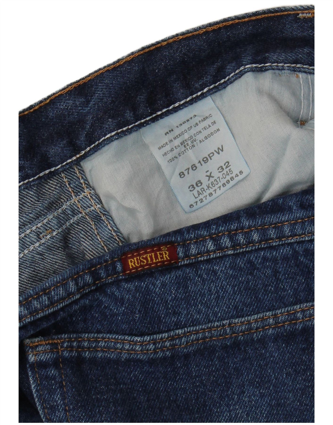 Męskie spodenki jeansowe RUSTLER W36, duże, granatowe, bawełniane