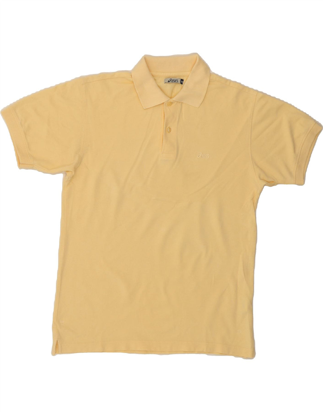 ASICS Mens Polo Shirt Medium Yellow Cotton Vintage Asics and Second-Hand Asics from Messina Hembry 