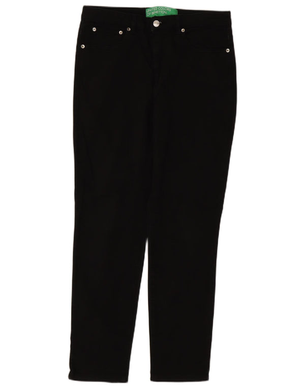 Damskie spodnie typu slim casual Benetton W30 L27 czarne
