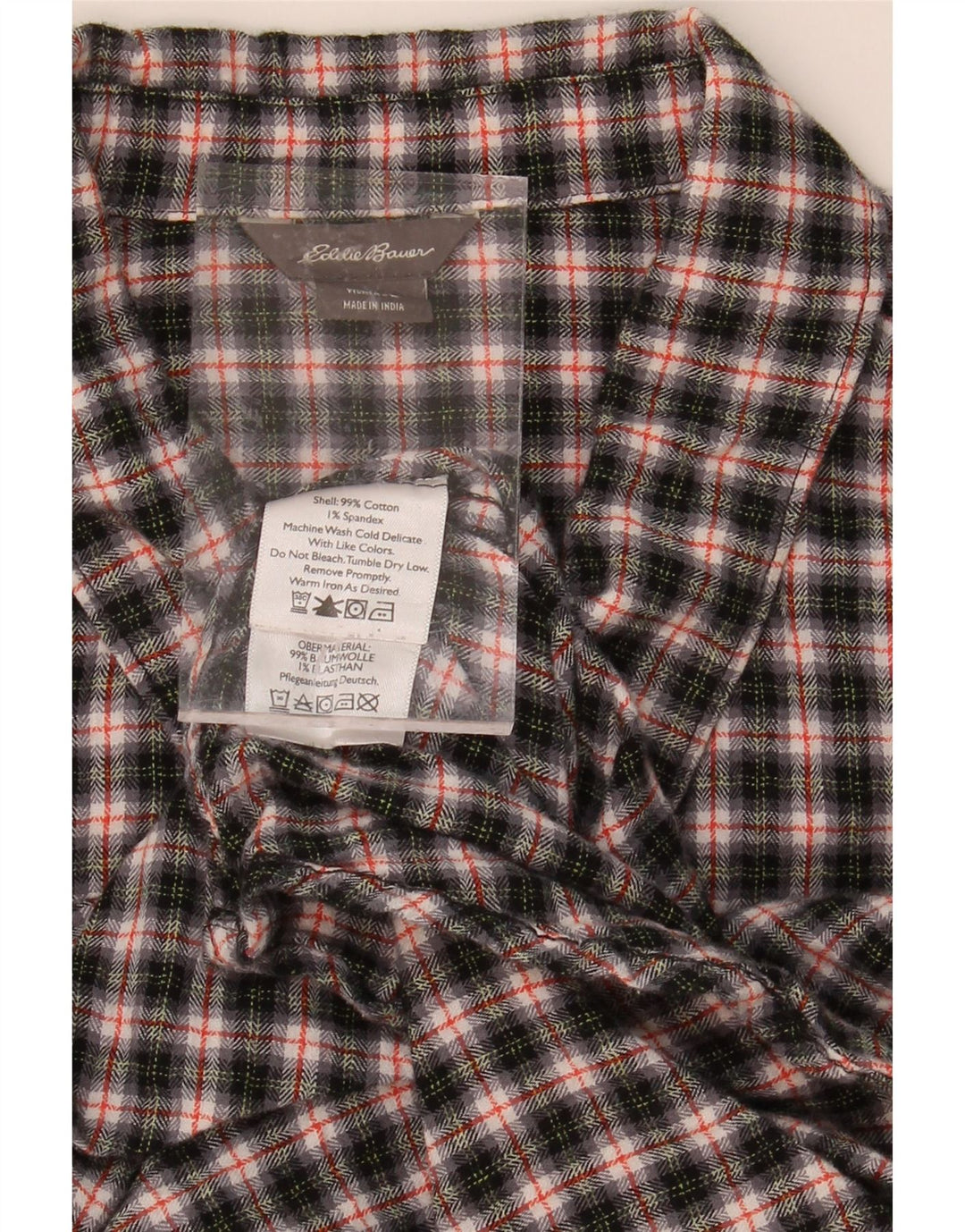 EDDIE BAUER Womens Flannel Shirt UK 16 Large Grey Check Cotton Vintage Eddie Bauer and Second-Hand Eddie Bauer from Messina Hembry 