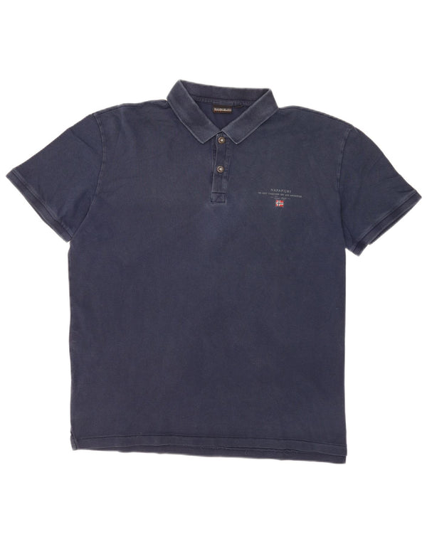 Męska koszulka polo Napapijri Geographic 2XL, granatowa, bawełniana