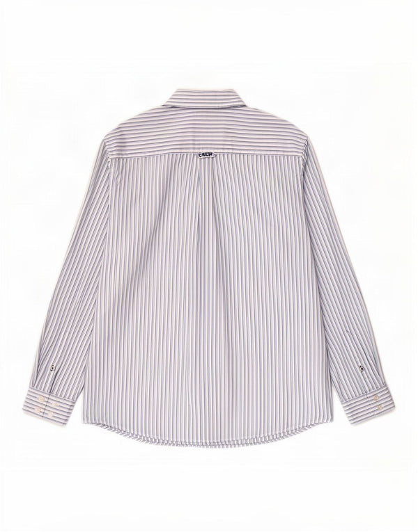 Crew Clothing Mens Classic Fit Shirt Large Blue Pinstripe Cotton