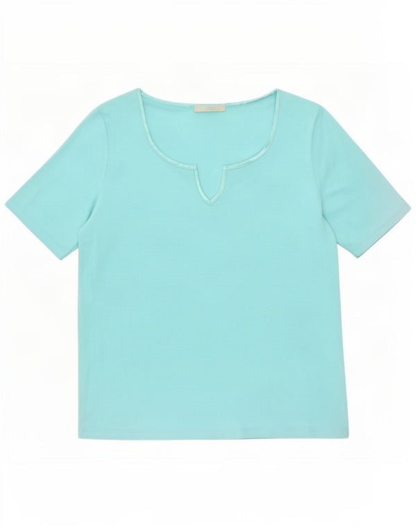 Marks & Spencer Womens T-Shirt Top UK 14 Medium Turquoise Polyester
