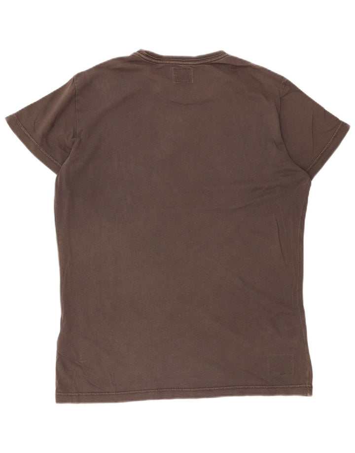 Męski T-shirt Diesel z grafiką, duży, szary, bawełniany