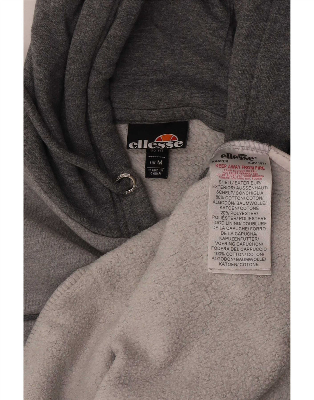 Męski sweter z kapturem Ellesse, średnioszary, bawełniany
