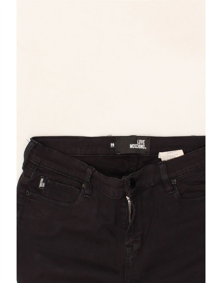 MOSCHINO Womens Bootcut Jeans W29 L26 Black Cotton Vintage Moschino and Second-Hand Moschino from Messina Hembry 
