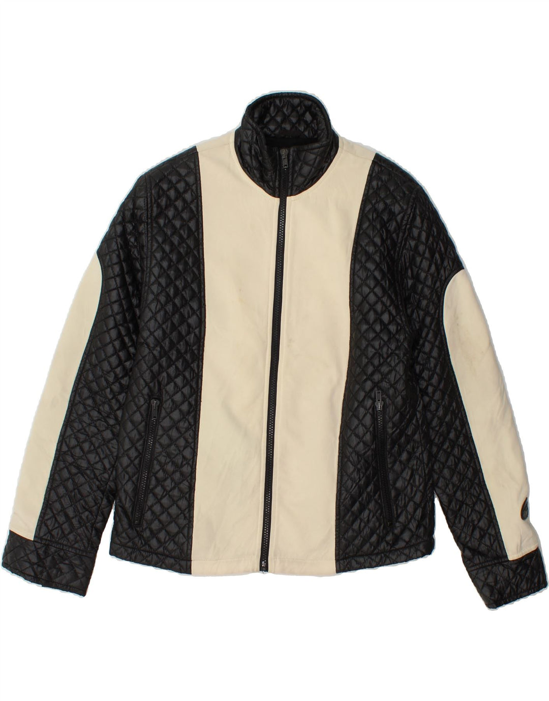SUNSHINE Womens Quilted Jacket EU 36 Small Black Colourblock Polyester Vintage Sunshine and Second-Hand Sunshine from Messina Hembry 
