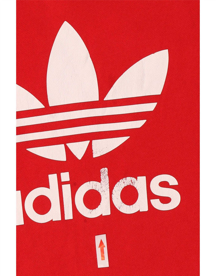 Adidas Męska bluza z grafiką, mała, czerwona bawełna