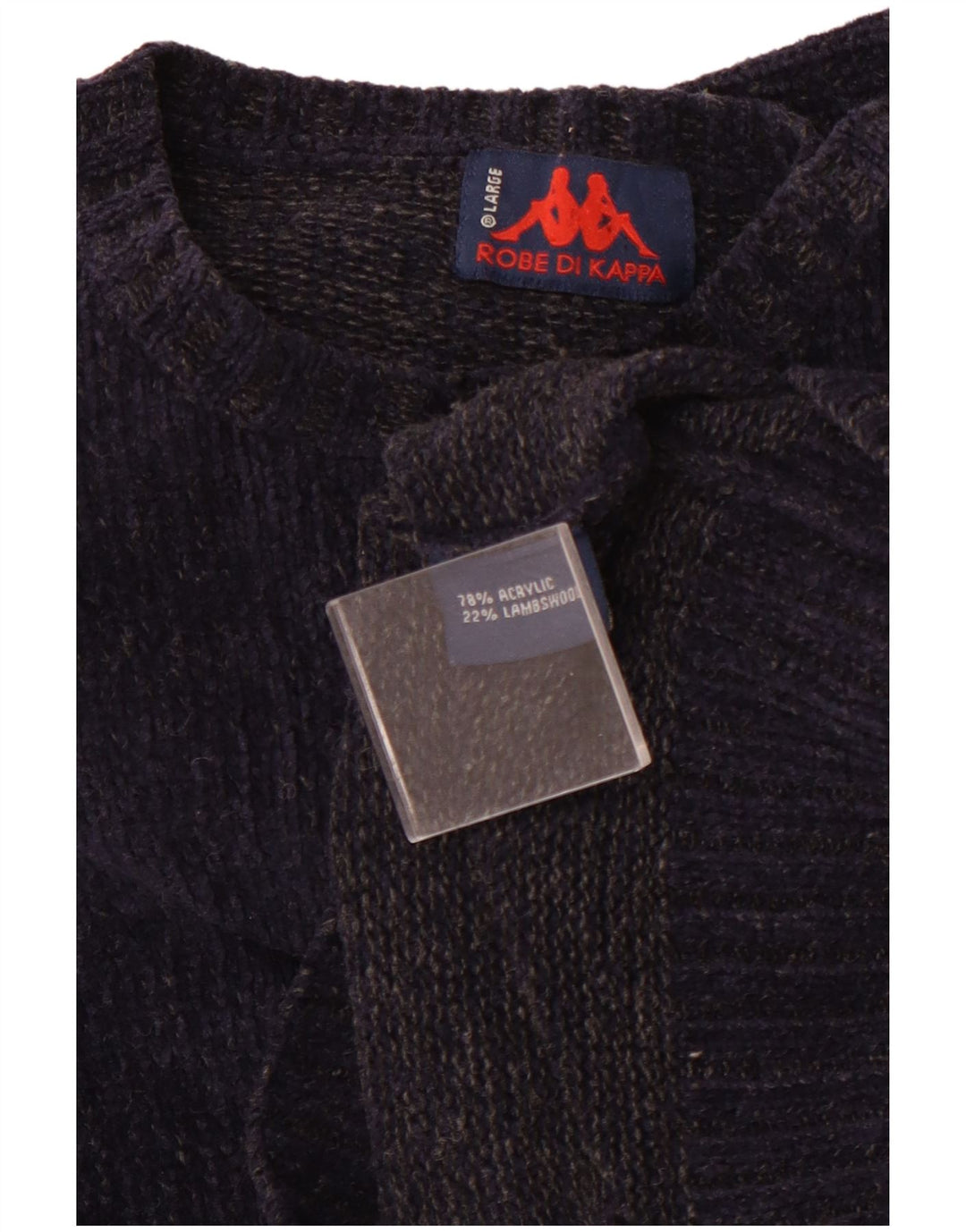 Męski sweter KAPPA z okrągłym dekoltem, duży, granatowy, akrylowy