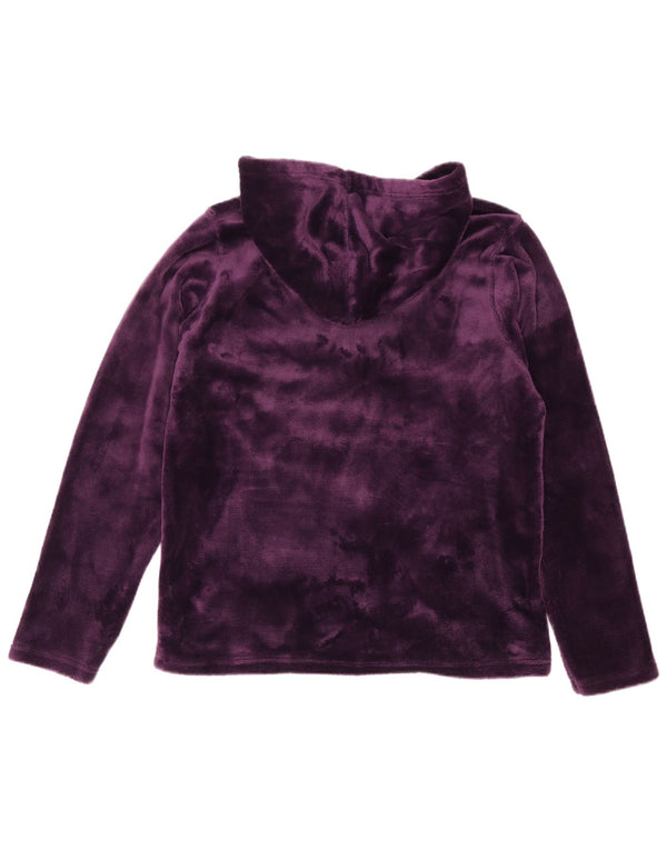 Mountain Warehouse Womens Velour Zip Hoodie Sweater UK 16 Large Purple