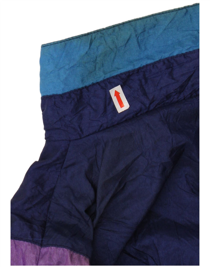 Męska kurtka dresowa VINTAGE XL granatowa, nylonowa z blokami kolorów