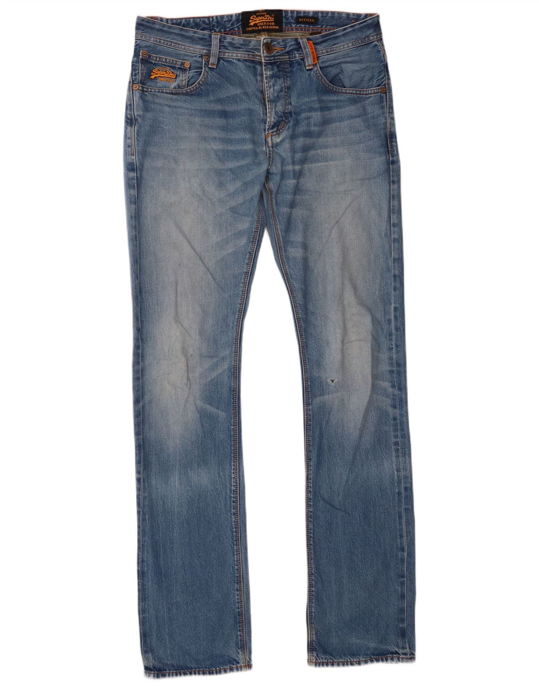 Męskie jeansy oficerskie Superdry W32 L34, niebieska bawełna