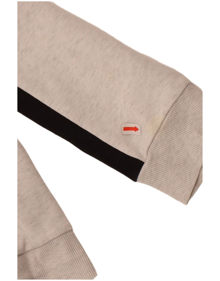 Męski sweter Puma z grafiką i zamkiem błyskawicznym, średnioszary, bawełniany z blokami kolorów