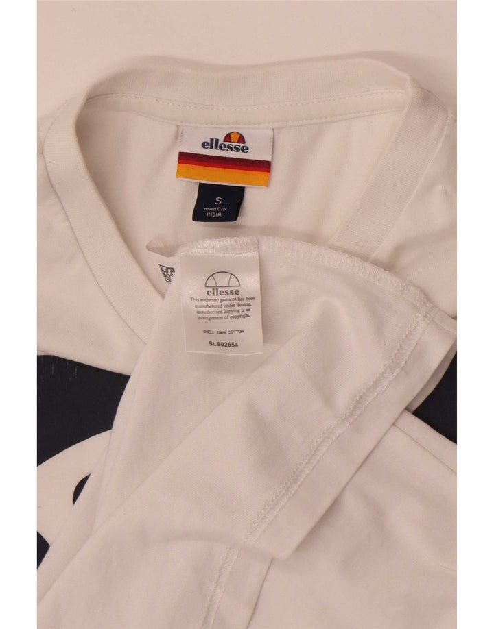 Męski T-shirt z grafiką Ellesse, mały, biały, bawełniany