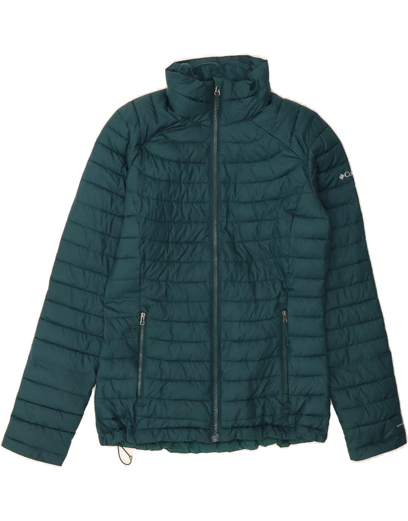 COLUMBIA Womens Padded Jacket UK 14 Medium Green Polyester Vintage Columbia and Second-Hand Columbia from Messina Hembry 
