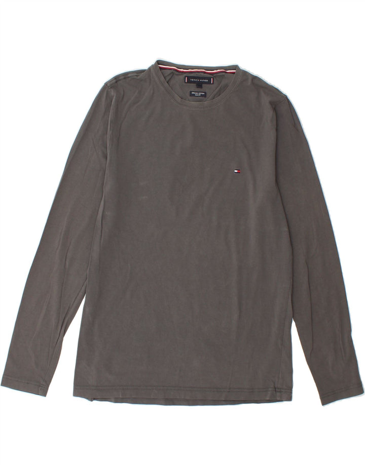 TOMMY HILFIGER Mens Slim Fit Top Long Sleeve Medium Grey Cotton Vintage Tommy Hilfiger and Second-Hand Tommy Hilfiger from Messina Hembry 