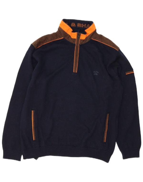 Męski sweter żeglarski Paul & Shark z zamkiem błyskawicznym, 2XL, granatowy