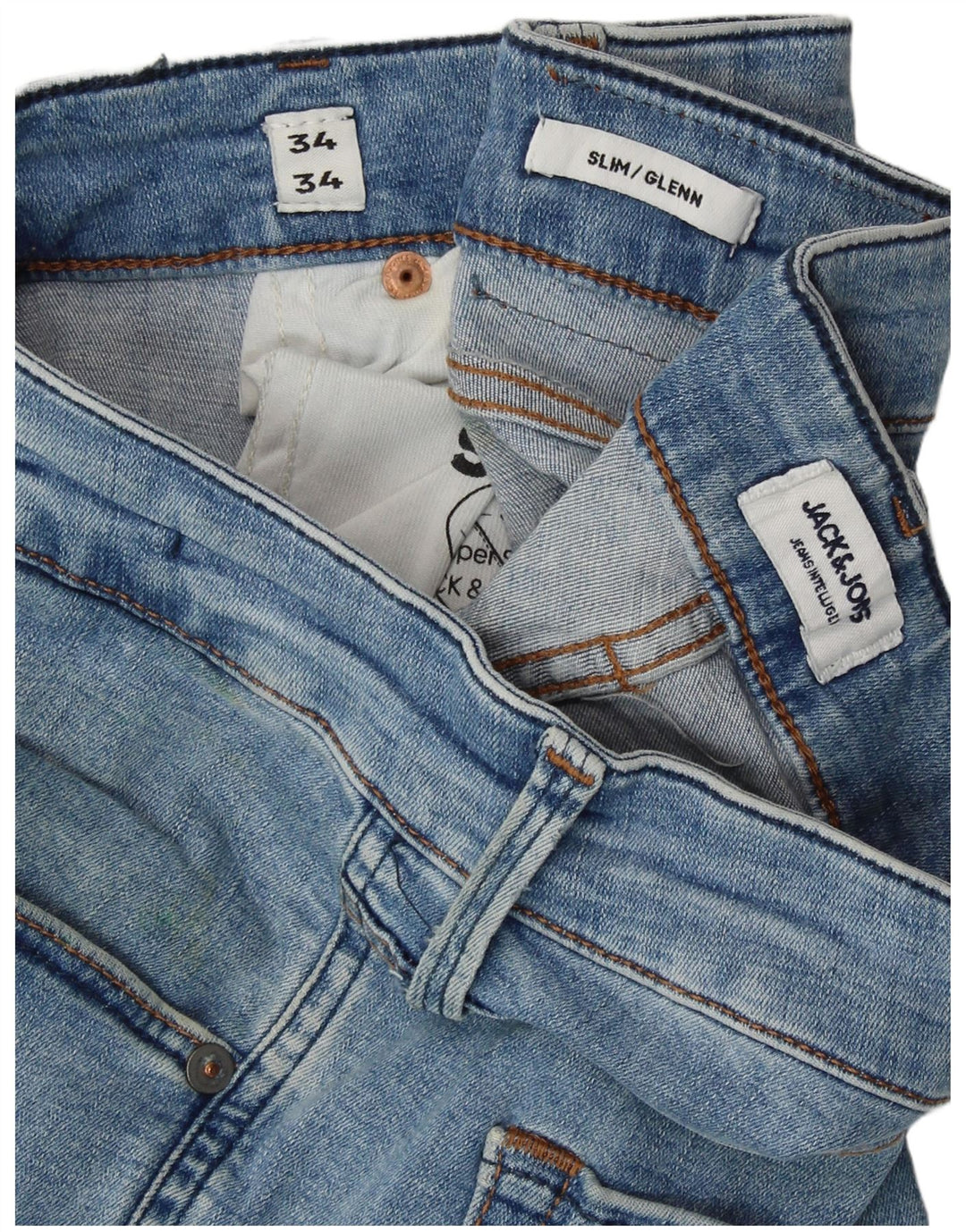 Męskie jeansy Jack & Jones GLENN Slim W34 L34 Niebieska bawełna