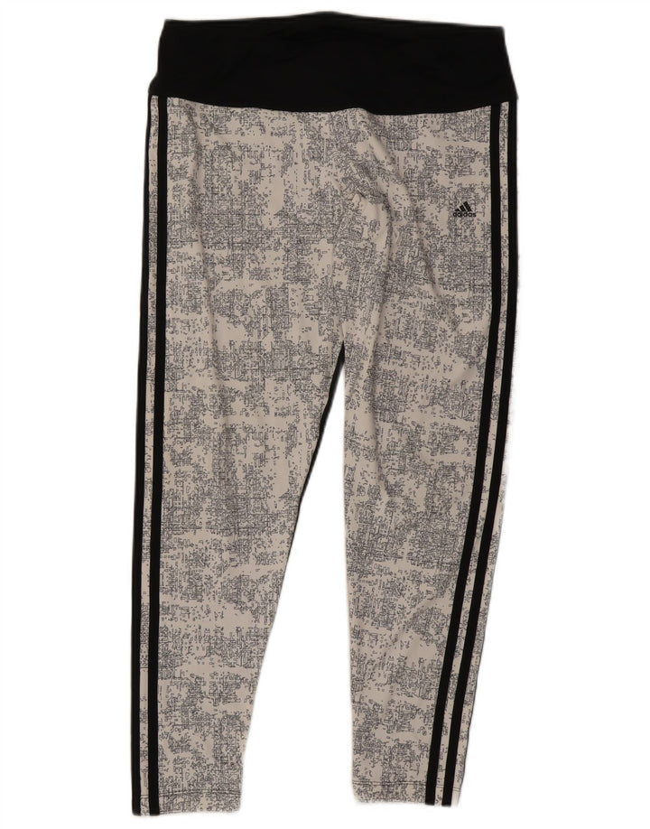 Damskie legginsy Adidas Climalite UK 14, duży czarny poliester z blokami kolorów