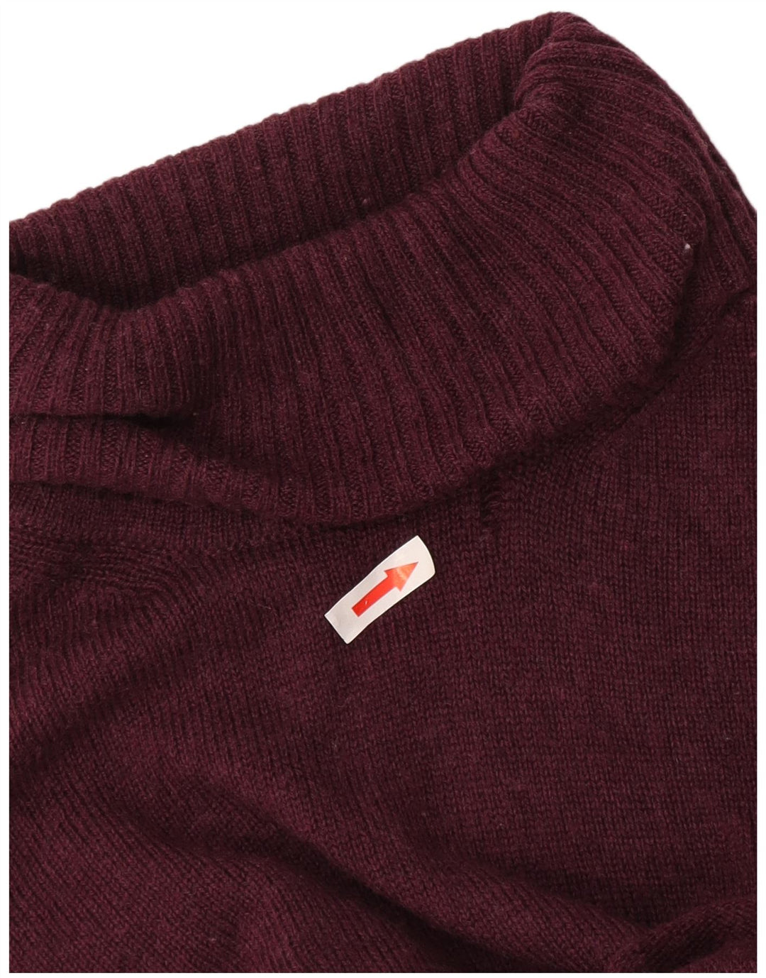 Marks & Spencer Damski sweter z golfem UK 12, średnia bordowa wełna