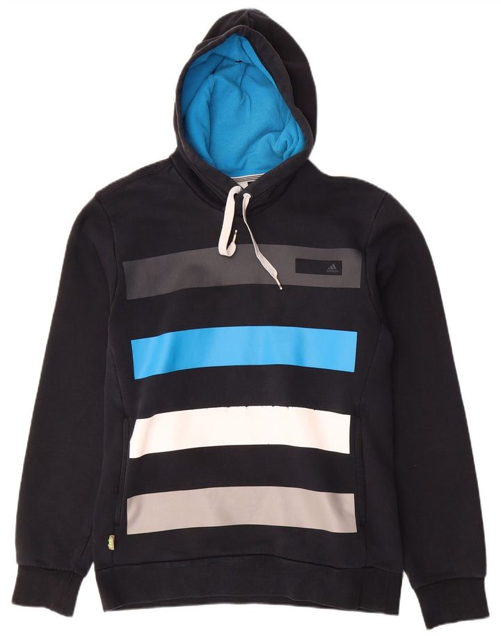 Męska bluza z kapturem Adidas, średnia czarna, bawełniana z blokami kolorów