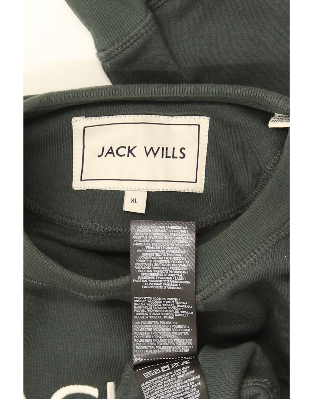 Męska bluza z grafiką Jack Wills, XL, bawełniana w kolorze khaki