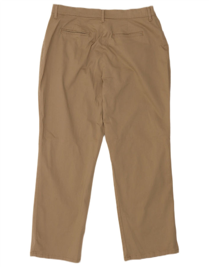 Damskie proste spodnie LEE US 14 XL W34 L28 Brązowa bawełna