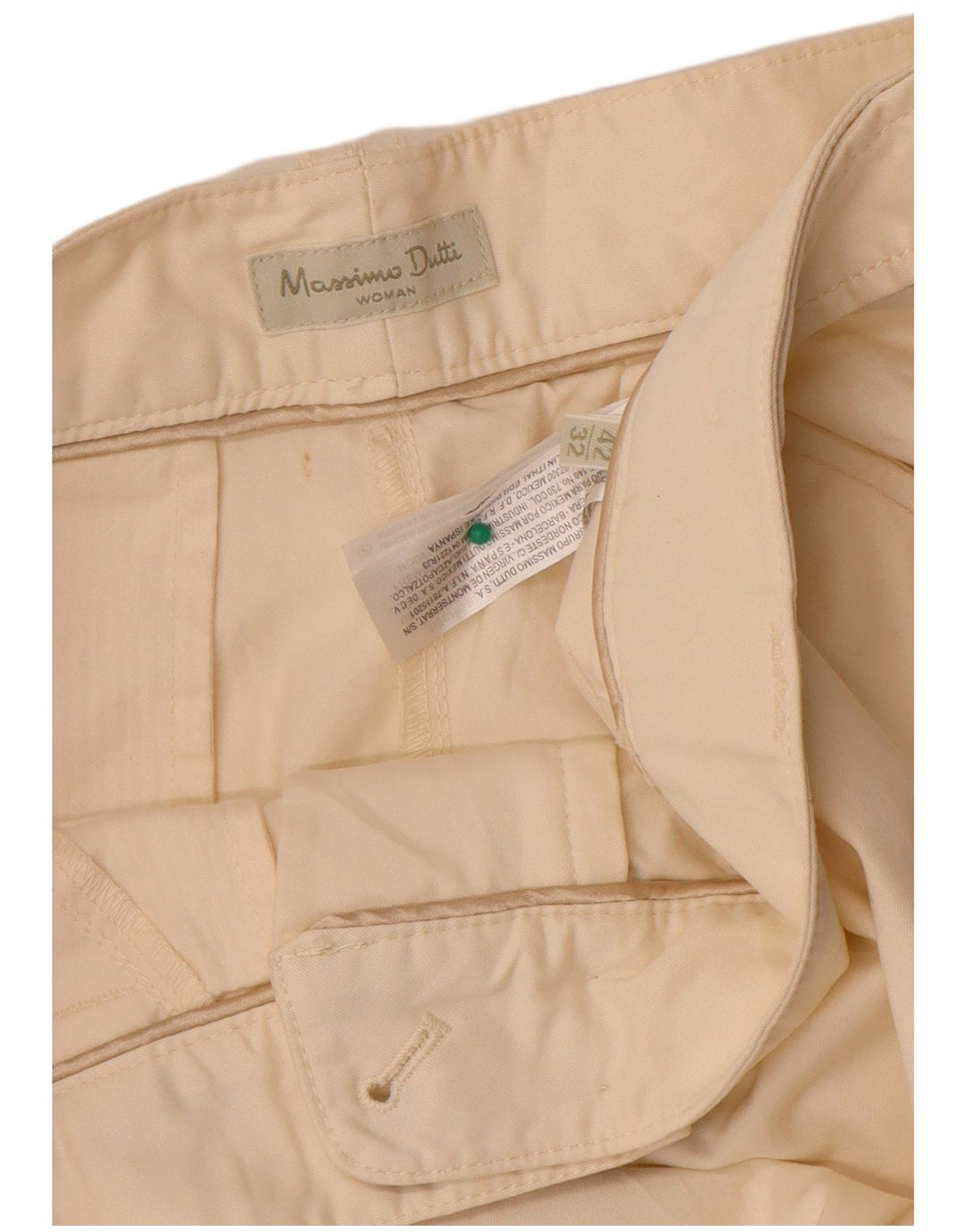 Spodnie Chino MASSIMO DUTTI Damskie Proste EU 42 Duże W32 L34 Beżowe