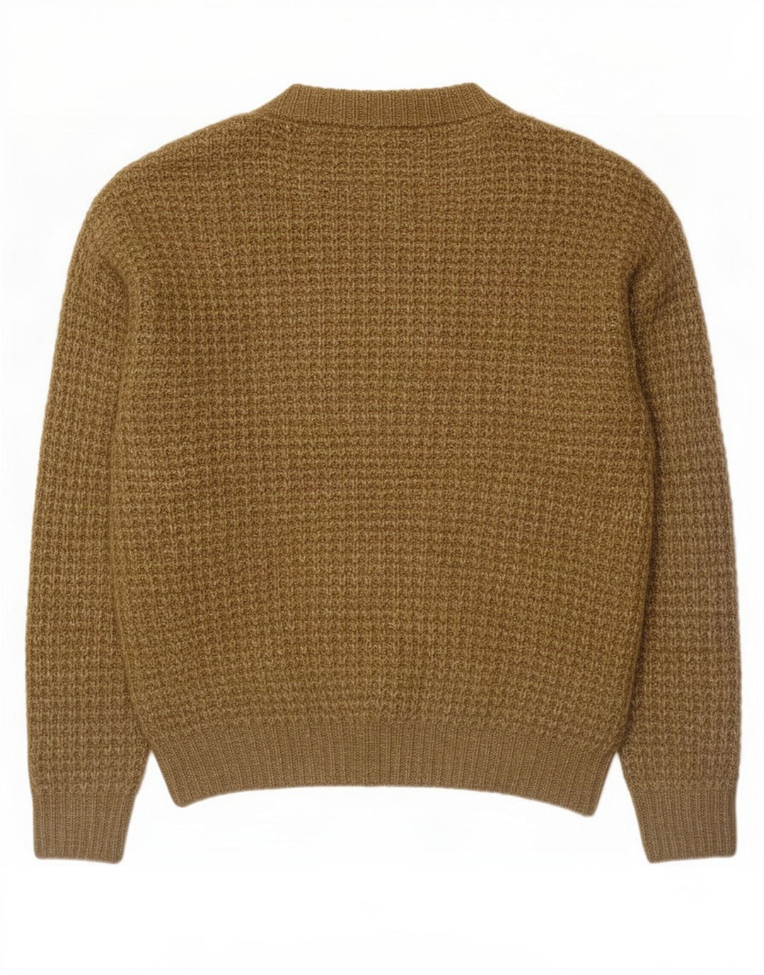 Męski sweter Zara z okrągłym dekoltem, duży poliester w kolorze khaki