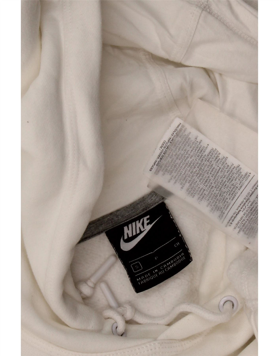 Męski sweter z kapturem Nike, mały, biały, bawełniany