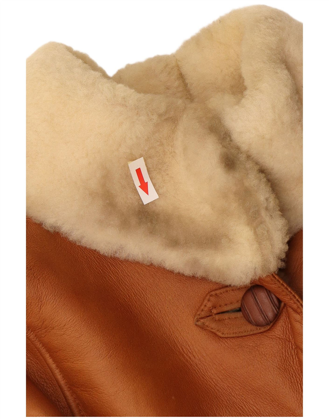 Vintage damska oversize'owa kurtka shearling IT 44 średni brąz