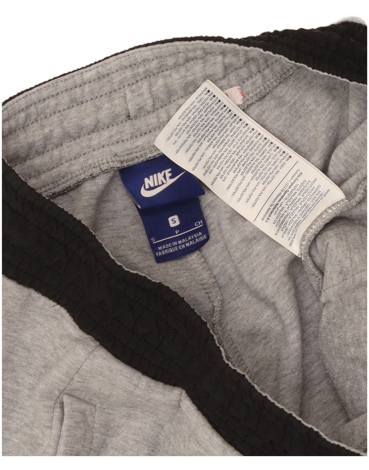 Męskie spodnie dresowe Nike Capri, małe, szare, bawełniane z blokami kolorów