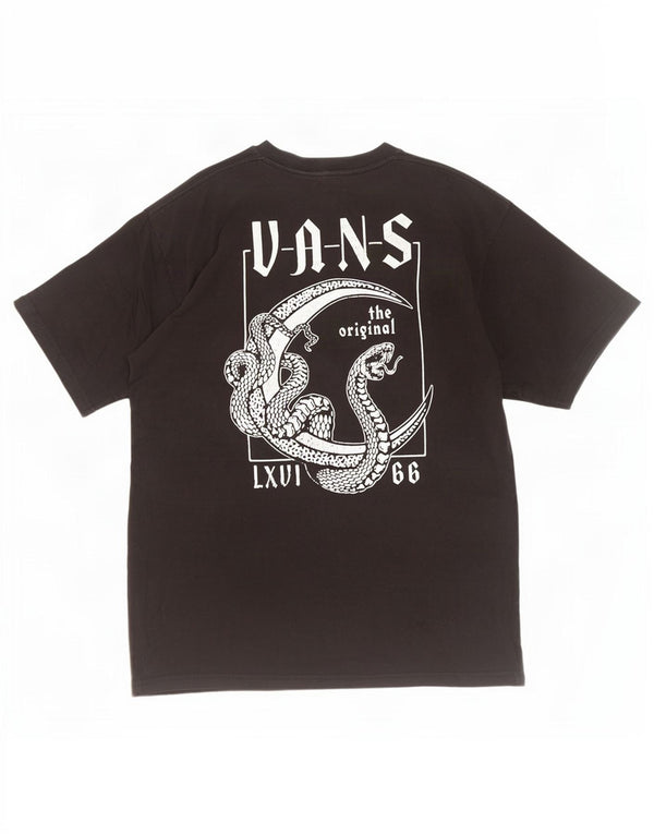 Męski T-shirt Vans o klasycznym kroju z grafiką, średni czarny, bawełniany