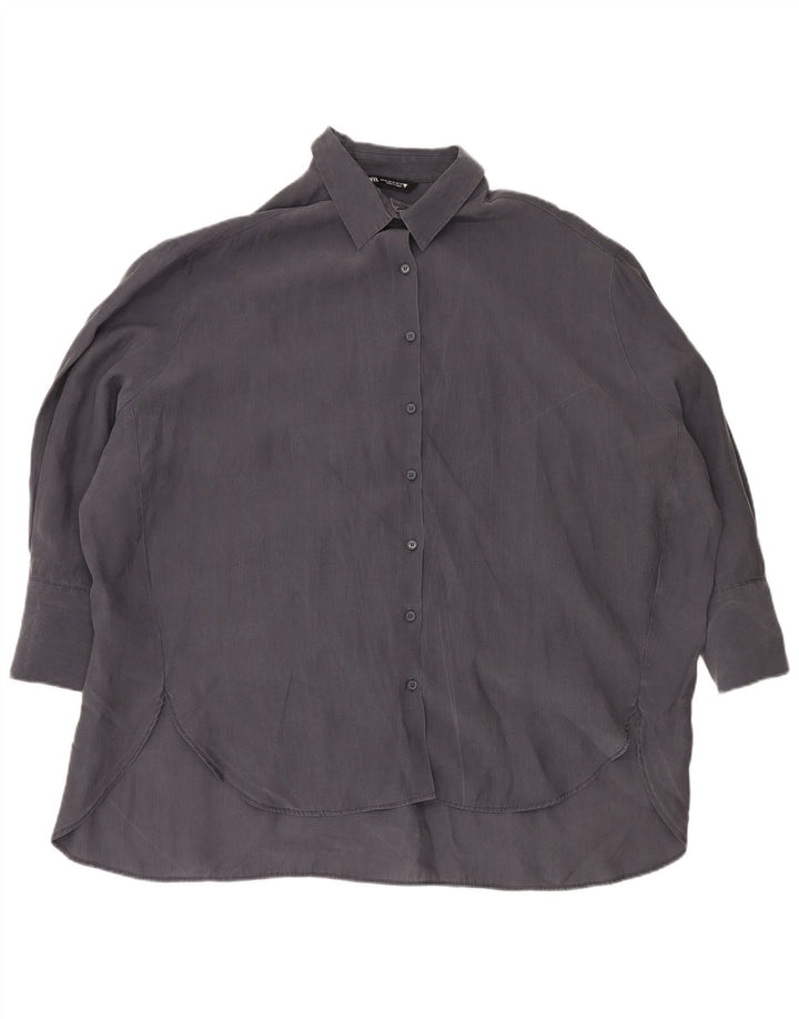 Damska długa koszula oversize Zara UK 18 XL granatowa