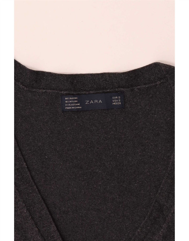 Sweter damski Zara Cardigan UK 10 Small Grey Rayon
