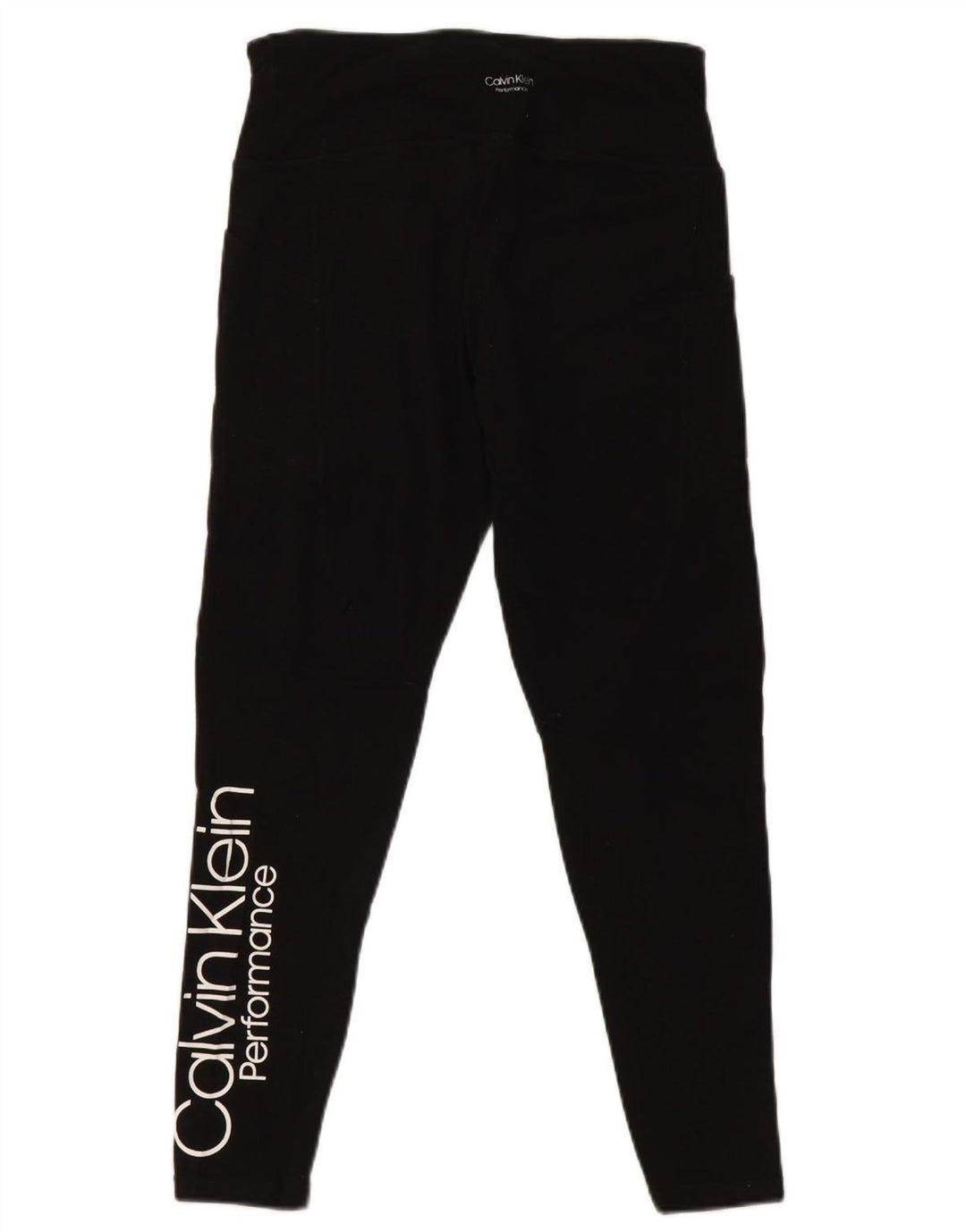 Damskie legginsy CALVIN KLEIN Graphic Crop UK 12, średnie, czarne, bawełniane