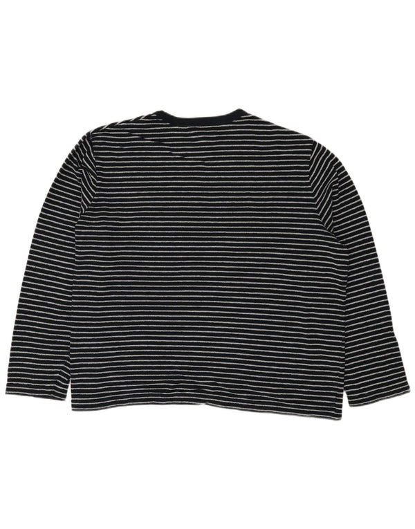 Marks & Spencer Damski top z długim rękawem UK 20 2XL Granatowy w prążki