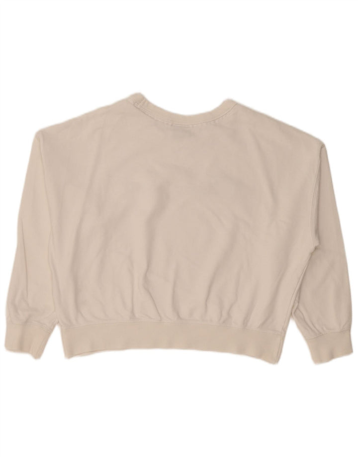 Damska bluza CHAMPION Oversize Crop Graphic Jumper UK 10 Small White