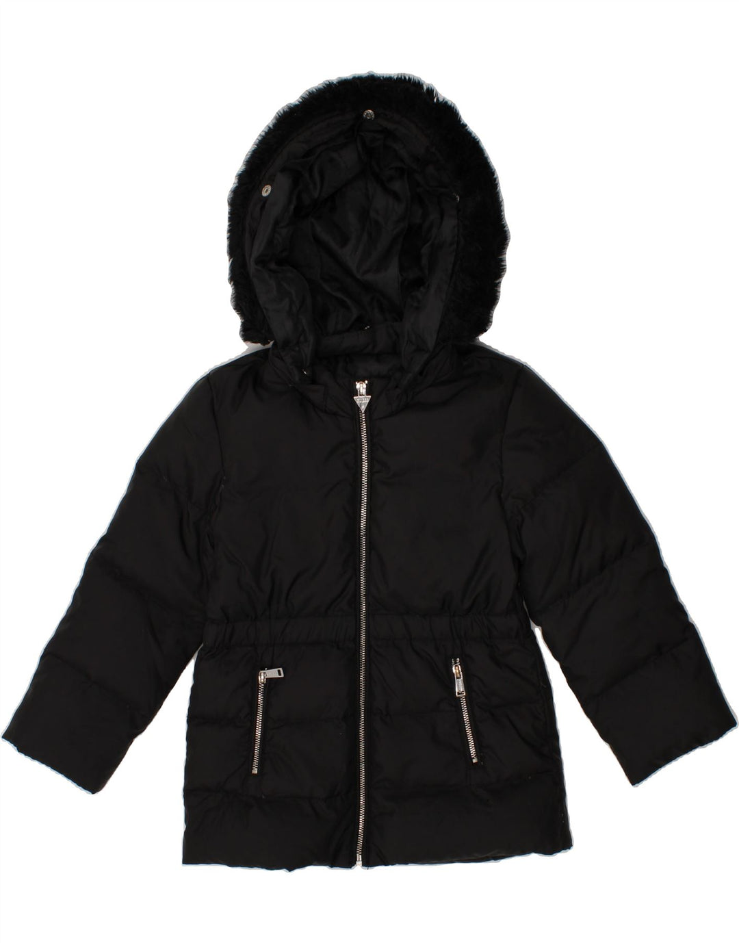 GUESS Girls Hooded Padded Coat 2-3 Years Black Polyester Vintage Guess and Second-Hand Guess from Messina Hembry 