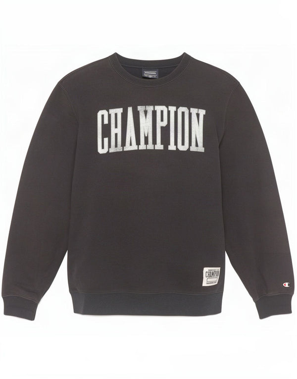 Męski sweter z grafiką Champion, duży, granatowy, bawełniany