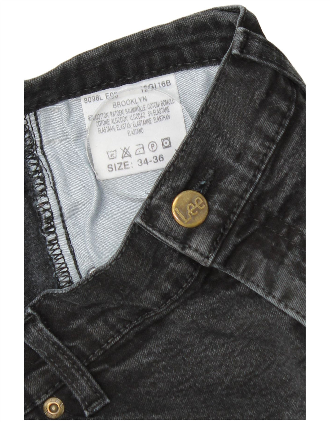 Męskie jeansy LEE Brooklyn Straight W34 L28, czarne, bawełniane