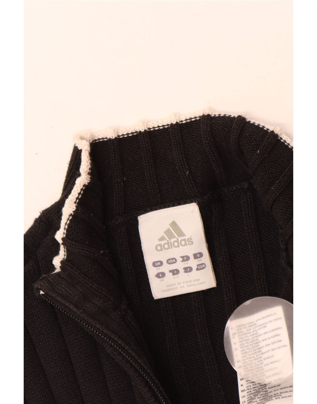 Sweter damski ADIDAS, UK 12, średni czarny, bawełniany