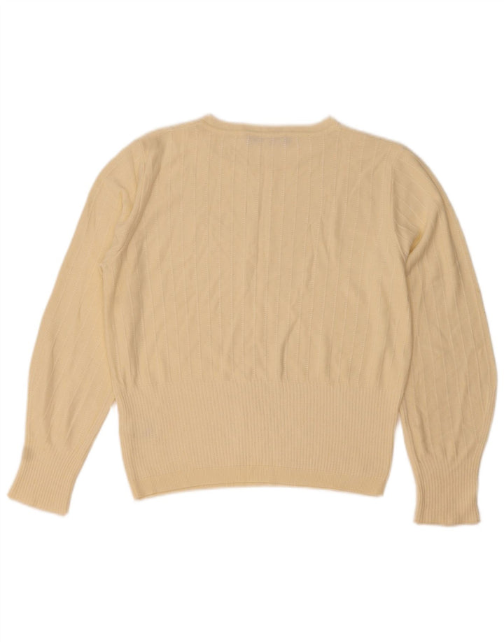 Sweter damski Marks & Spencer z okrągłym dekoltem, UK 12, średni beż, wiskoza