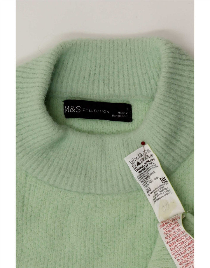 Marks & Spencer Damski sweter z golfem UK 10, mały zielony