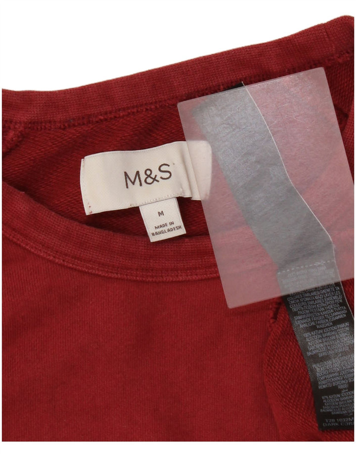 Marks & Spencer Męska bluza dresowa, średnia, bordowa bawełna