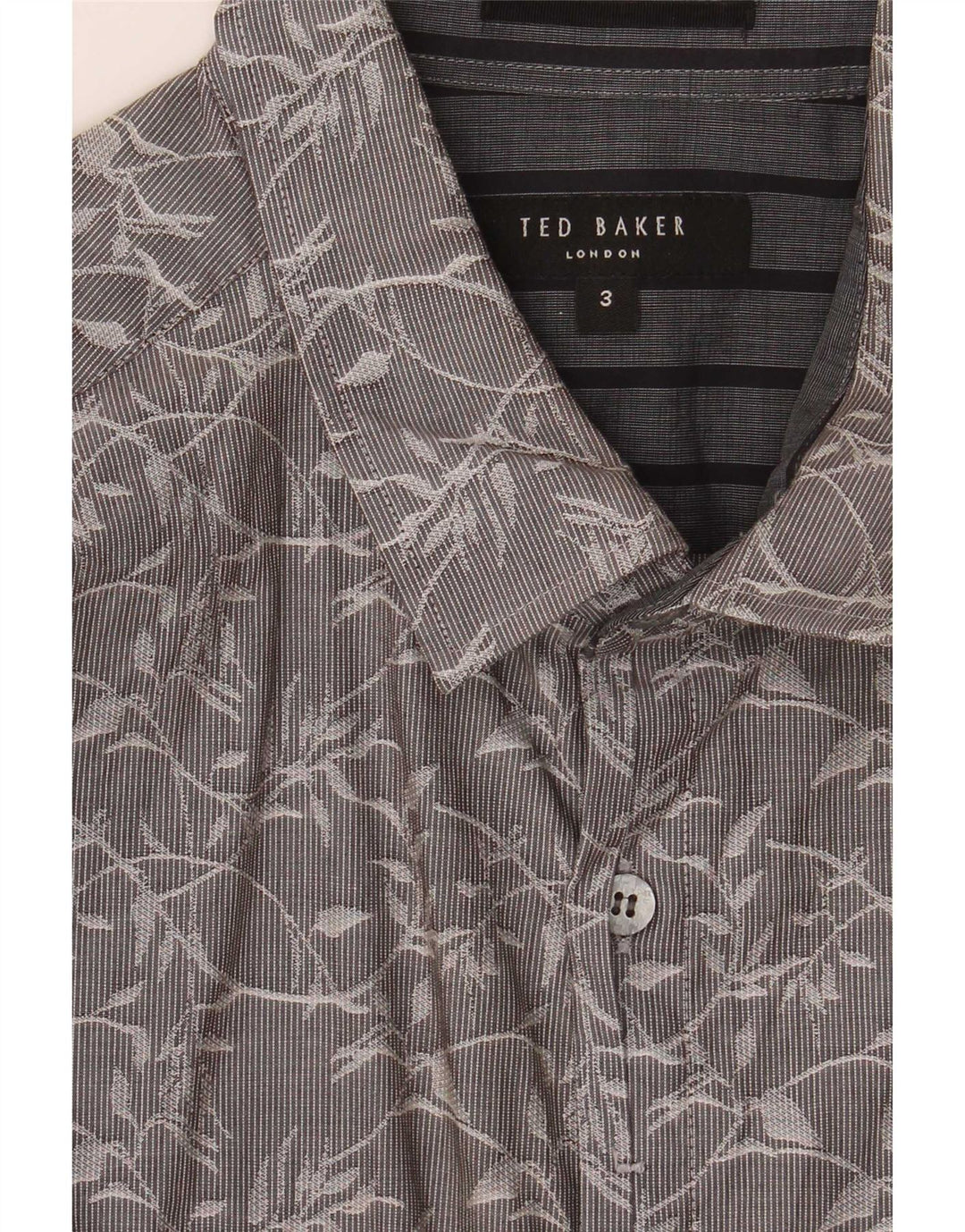 Koszula męska Ted Baker, rozmiar 3, średnioszara w kwiaty