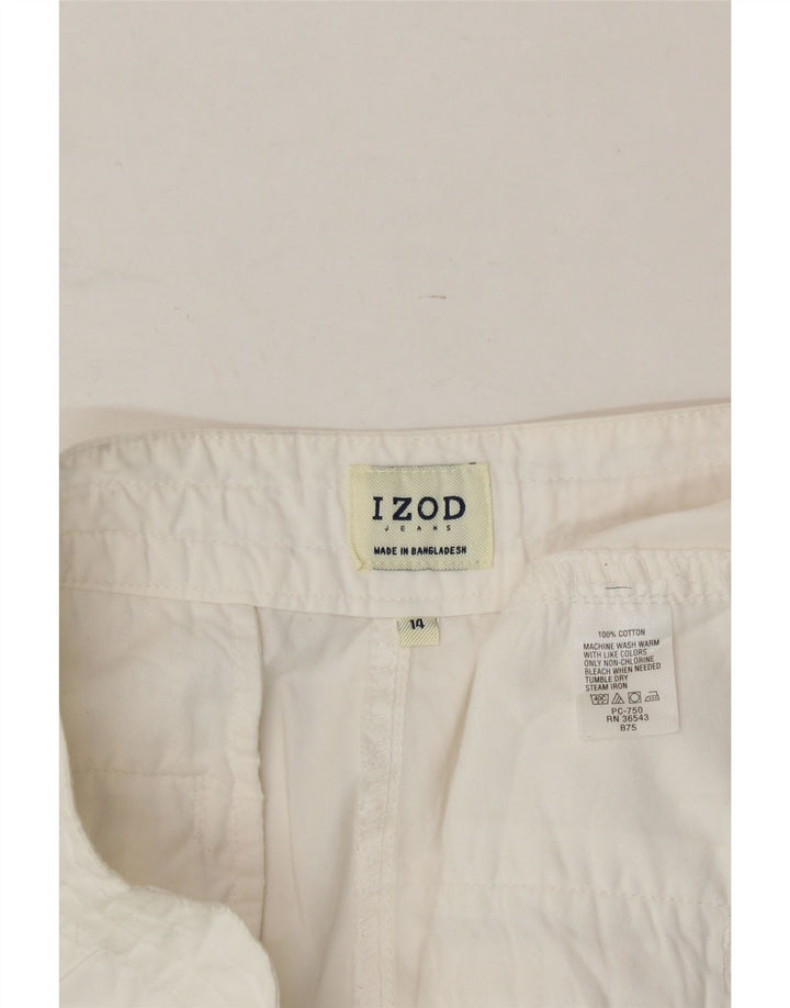 IZOD Womens Bermuda Cargo Shorts US 14 XL W36  White Cotton Vintage Izod and Second-Hand Izod from Messina Hembry 