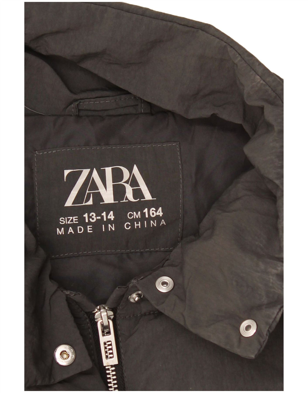 ZARA Girls Padded Gilet 13-14 Years Grey Polyester