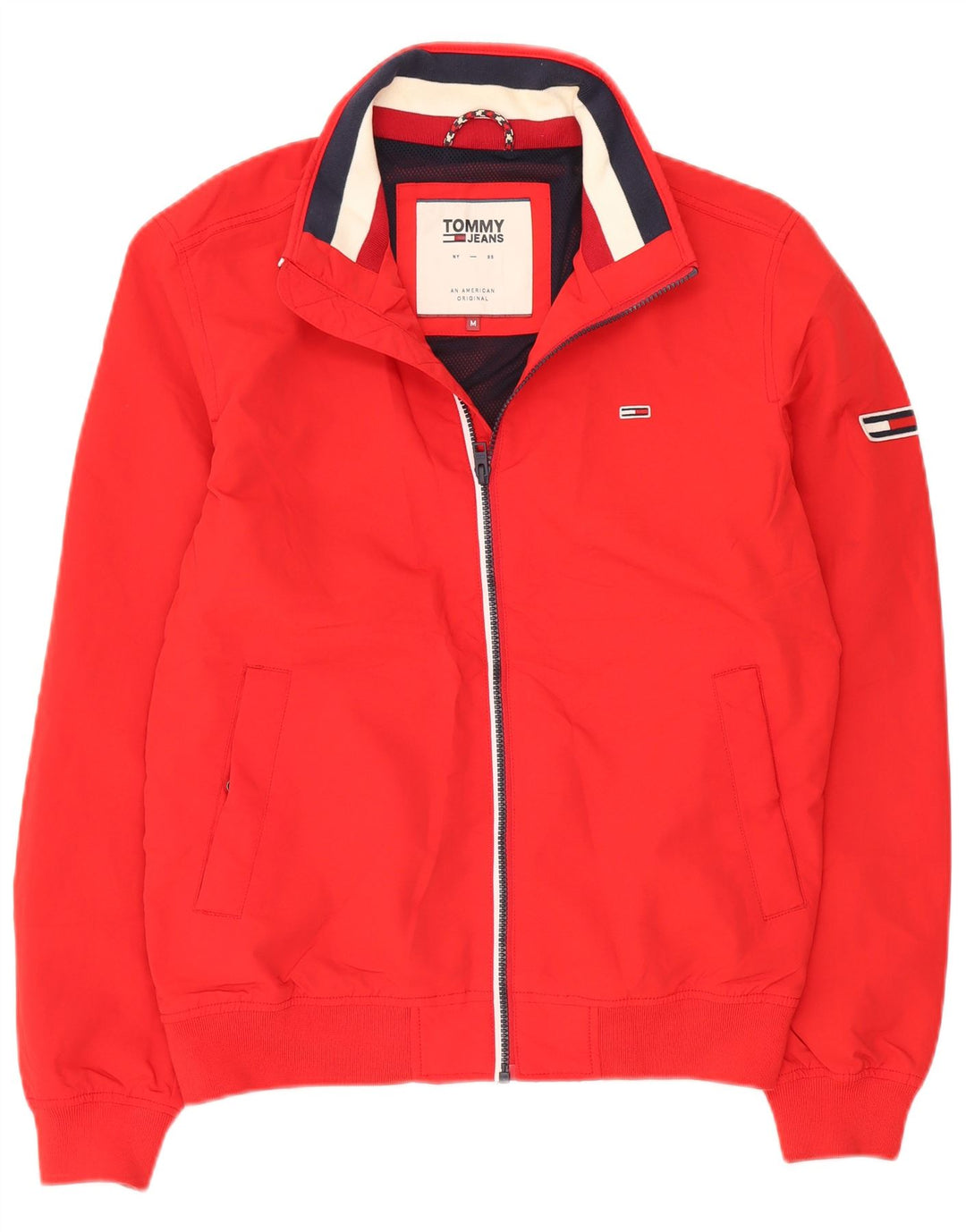 Męska kurtka bomberka Tommy Jeans UK 38, średni czerwony poliester
