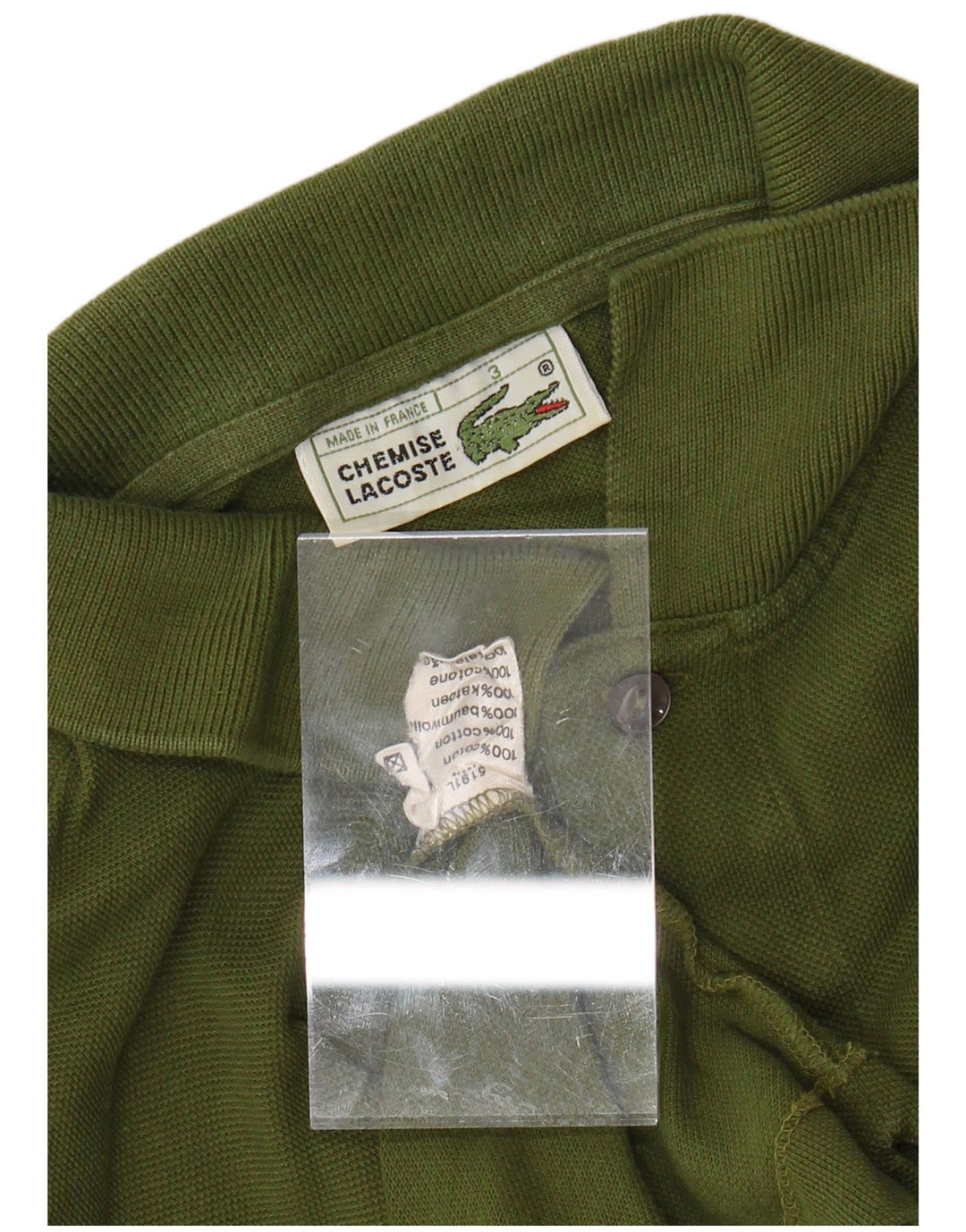 Męska koszulka polo LACOSTE, rozmiar 3, mała, bawełniana khaki